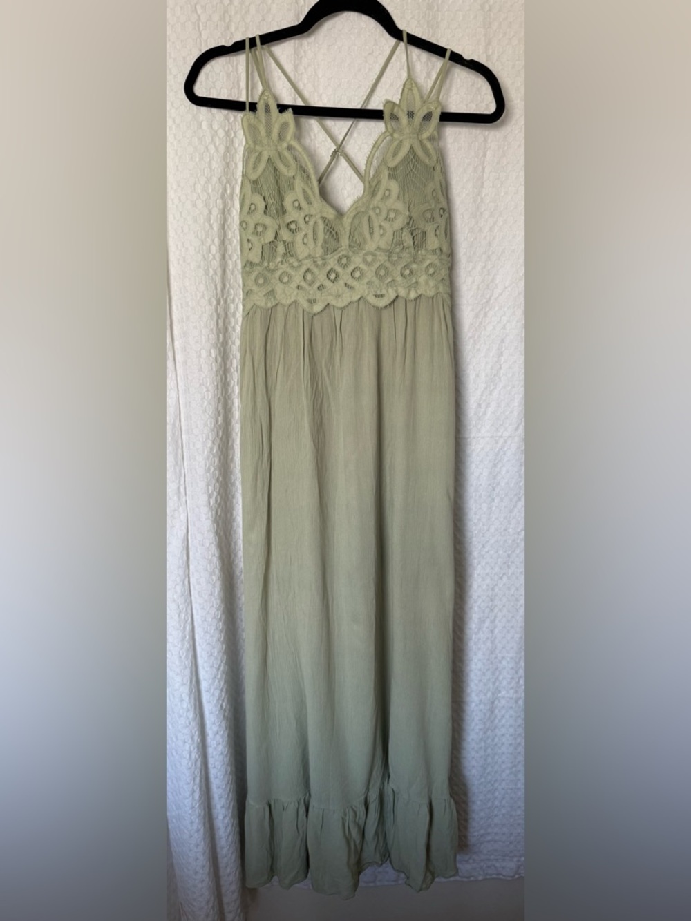 J for Justice Sage Green Lace Maxi Dress Boho XL NWT